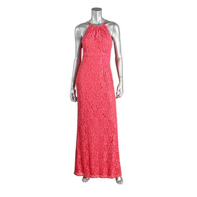 Adrianna Papell Women's Illusion Lace Halter Gown Review